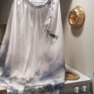 White and dark blue shirt